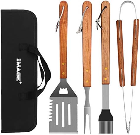 Camping Cooking Gifts - 4-Piece Stainless Steel BBQ Grilling Tools