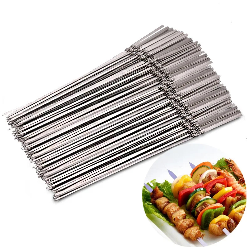 Camping Cooking Candle - 5/10/20Pcs Stainless Steel Barbecue Skewer Reusable