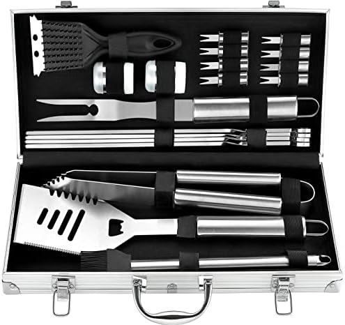 Camping Cooking Gifts - ROMANTICIST 20-Piece Heavy Duty BBQ Grill