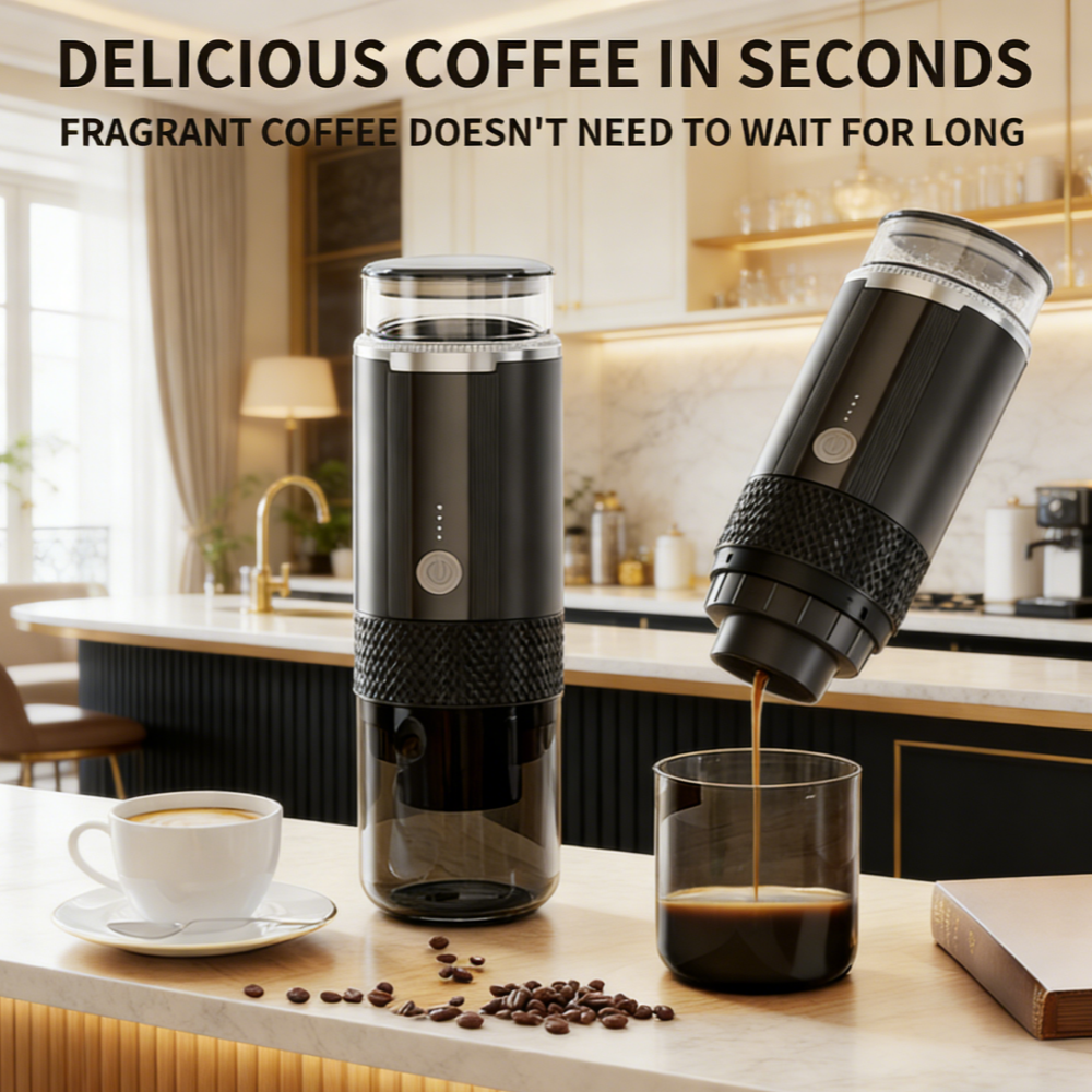 Pocket Coffee Maker - Electric Portable Coffee Maker Capsule Grind-and-Brew