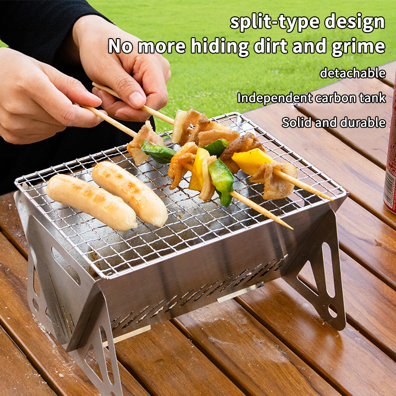 Camp Grill Portable Folding - Portable Folding Stainless Steel BBQ Grill,