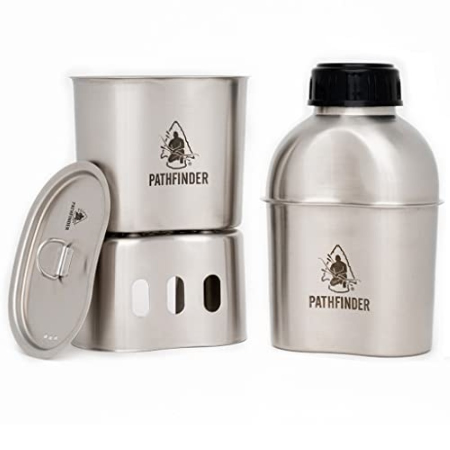 Camping Cooking Essentials Kit - Metal Canteen Cooking Set - Survival