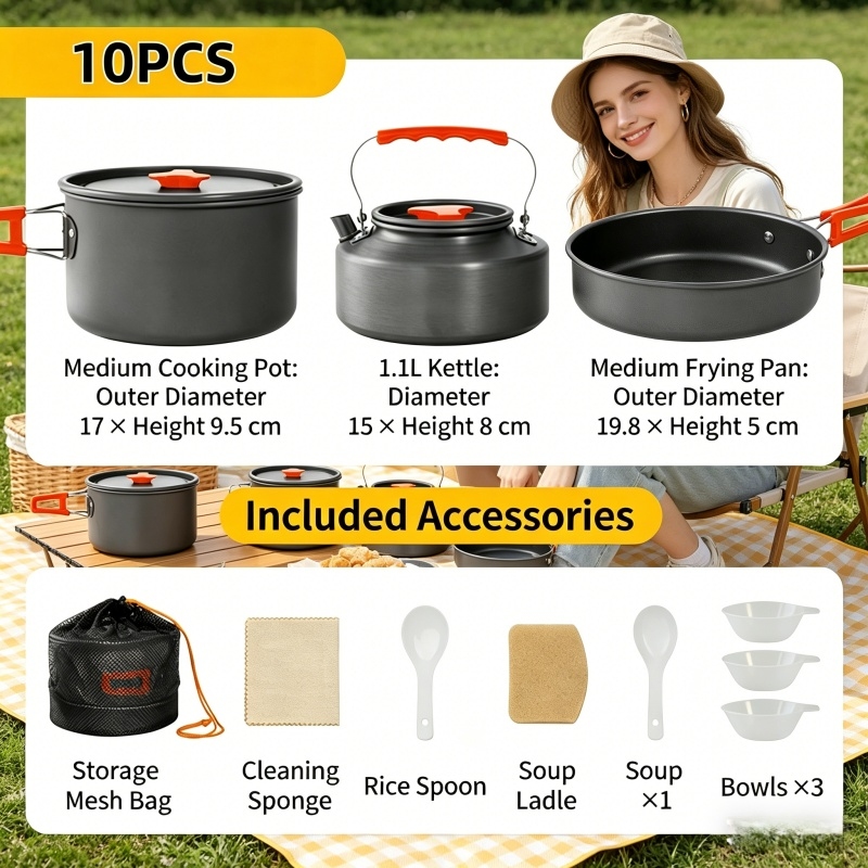Camping Cooking - Home Household Camping Cookware Set with