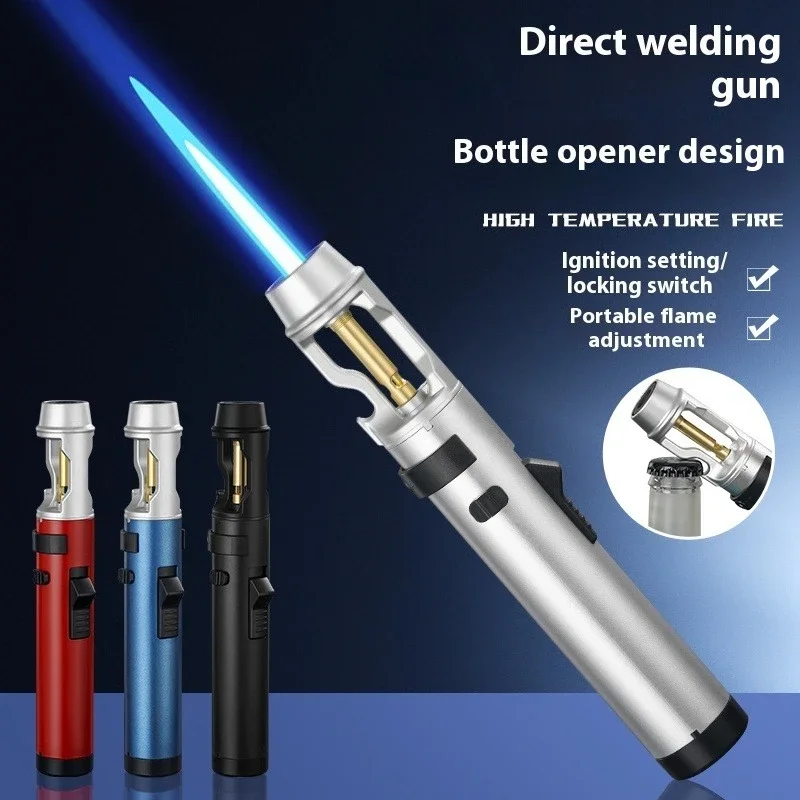 Camping Cooking Gifts - High-Power Metal Inflatable Lighter Windproof Kitchen