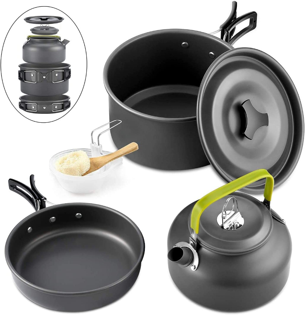 Camping Cooking Candle - Outdoor camping cookware set aluminum non