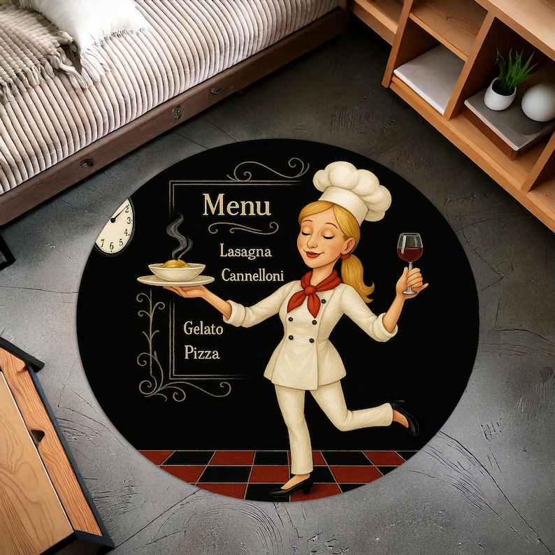 Blonde Chef Round Kitchen Rug, - Camping Cooking Gifts recensione e prezzo