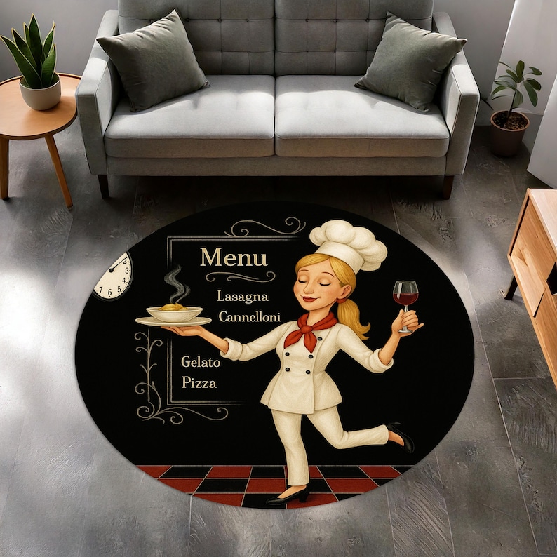 Blonde Chef Round Kitchen Rug, - Camping Cooking Gifts recensione e prezzo