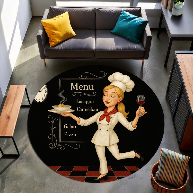 Blonde Chef Round Kitchen Rug, - Camping Cooking Gifts recensione e prezzo