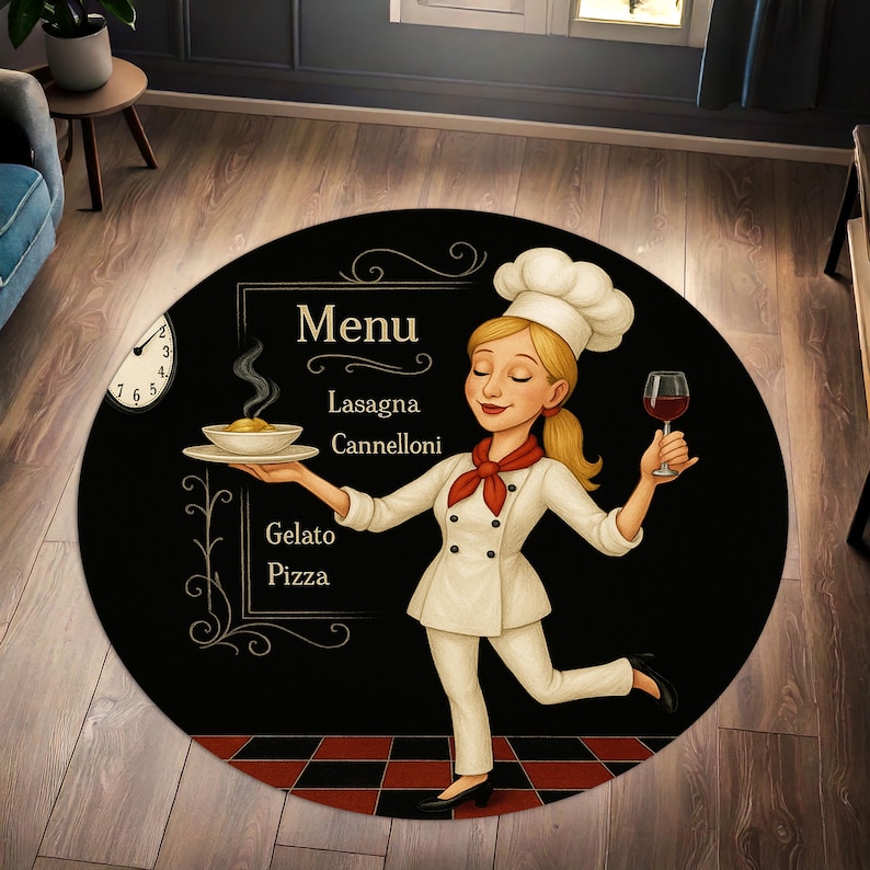 Blonde Chef Round Kitchen Rug, - Camping Cooking Gifts recensione e prezzo