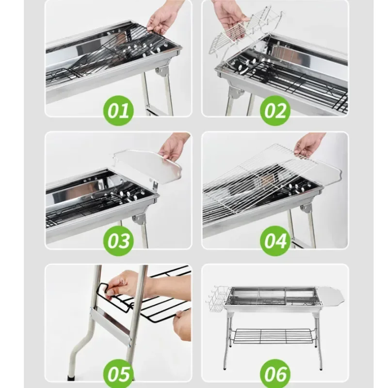 Large Stainless Steel BBQ Gril - Camp Grill Portable Folding recensione e prezzo