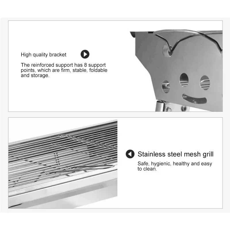 Large Stainless Steel BBQ Gril - Camp Grill Portable Folding recensione e prezzo