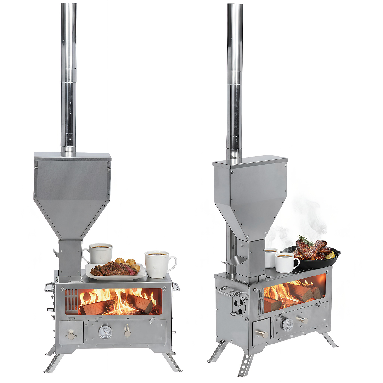 Portable Wood-Burning Camp Sto - Camping Cooking recensione e prezzo