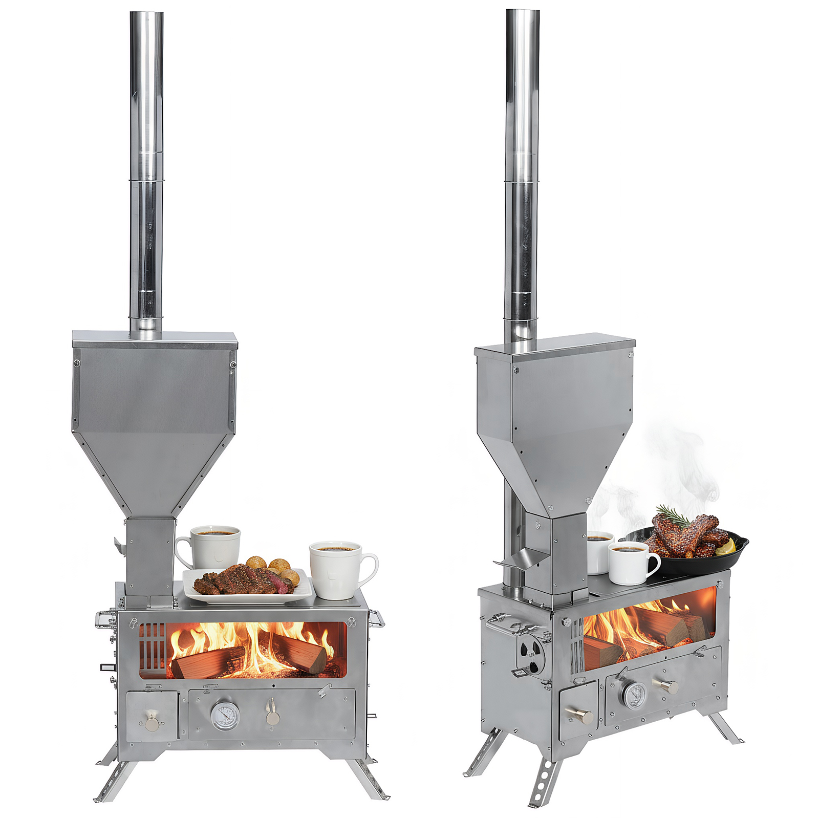 Portable Wood-Burning Camp Sto - Camping Cooking recensione e prezzo