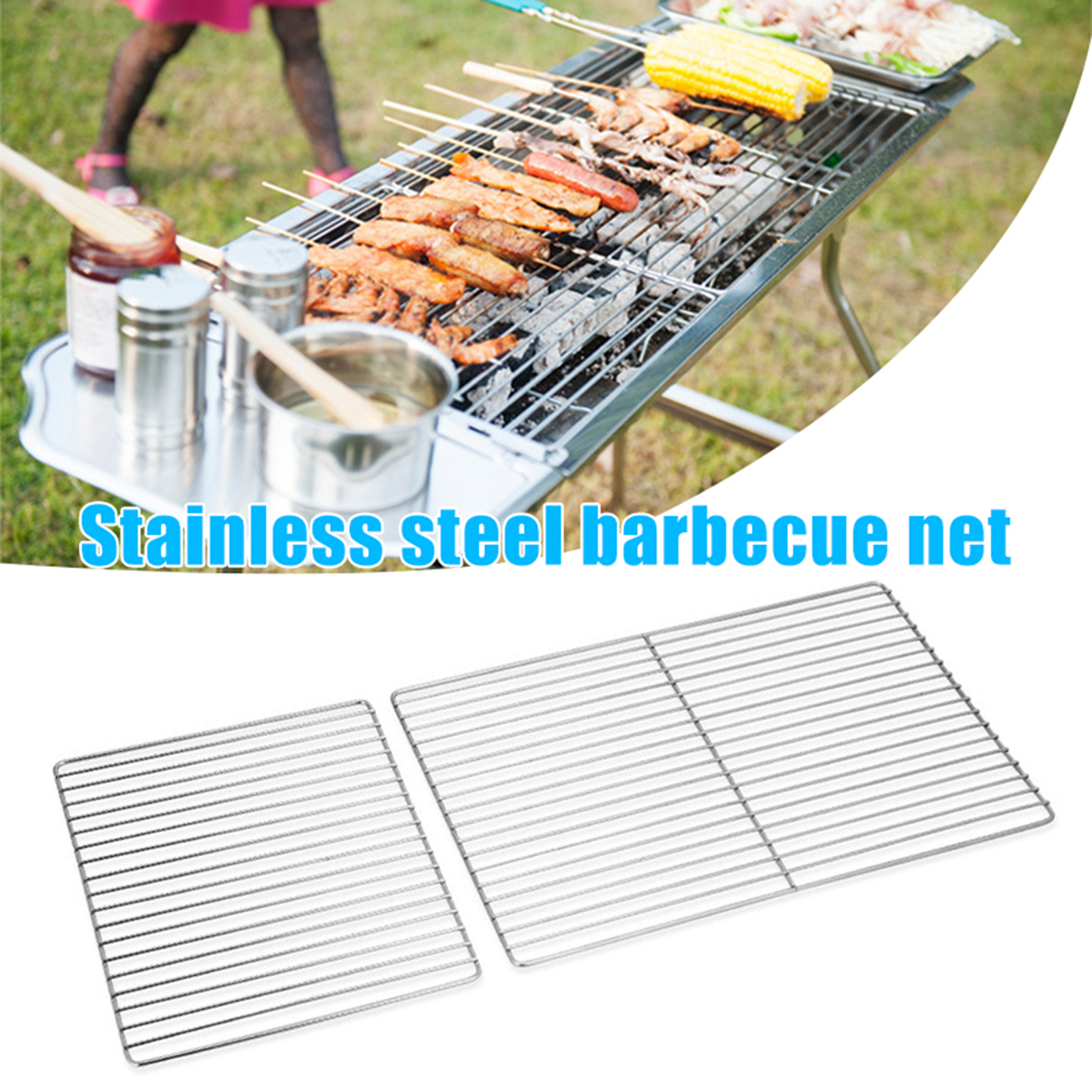 Stainless Steel BBQ Grill Grid - Camping Cooking Bbq recensione e prezzo