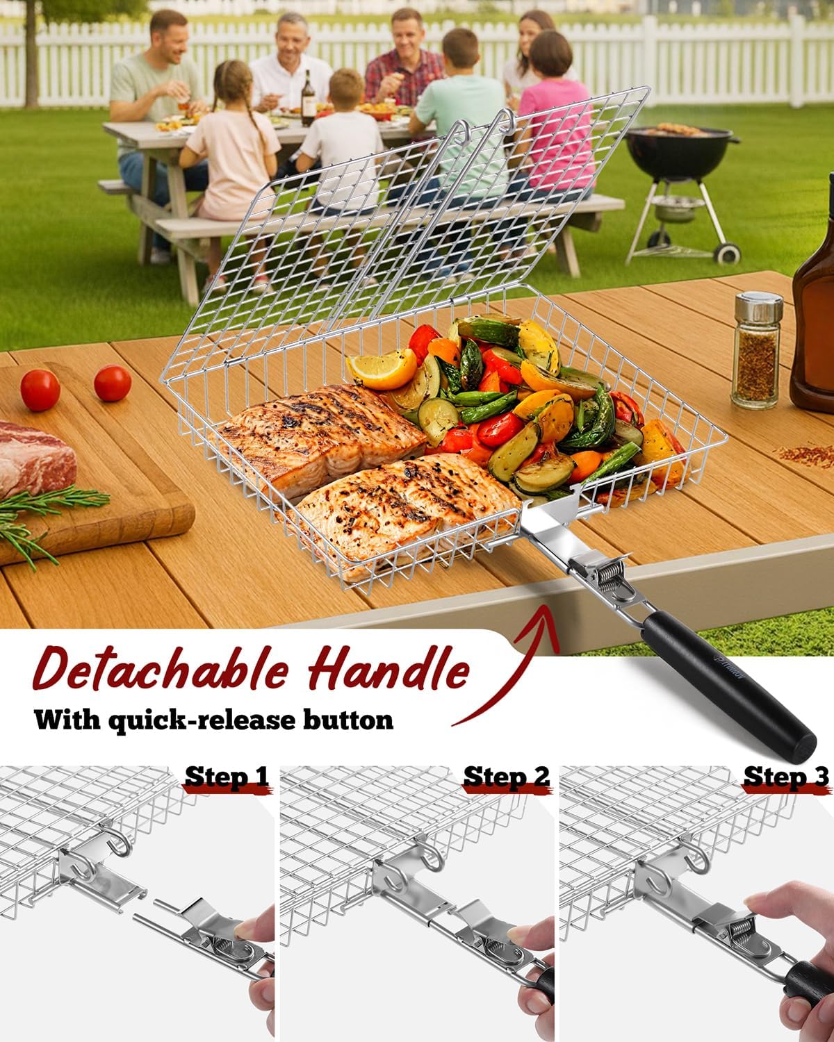 Grill Baskets For Outdoor Gril - Camping Cooking Gifts recensione e prezzo