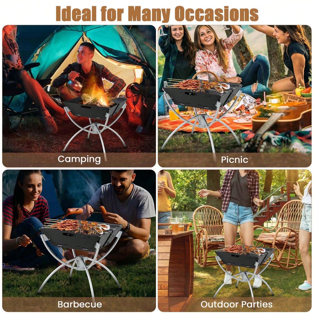 3In1 Portable Charcoal Grill F - Camp Grill Portable Folding recensione e prezzo