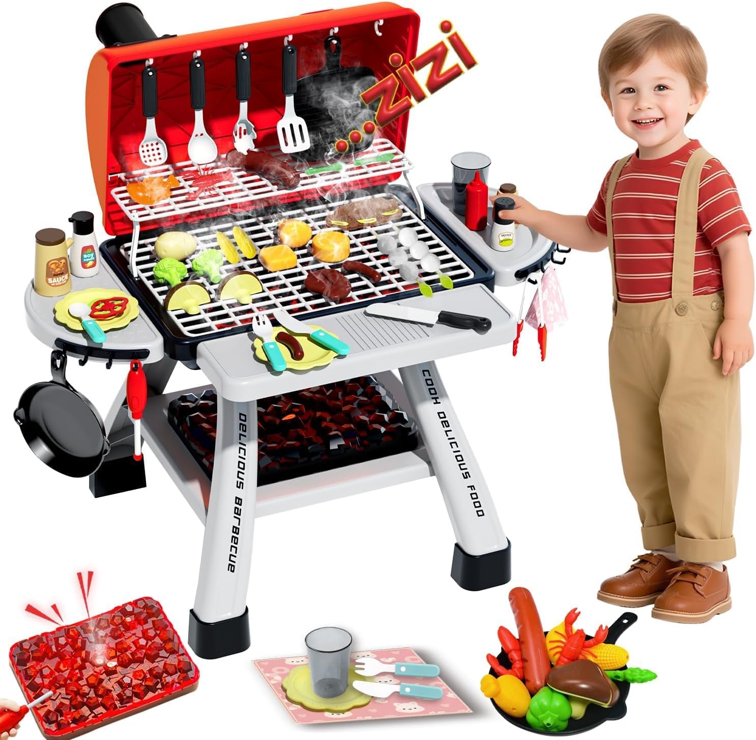 Kids BBQ Grill Playset Play Ki - Camping Cooking Gifts recensione e prezzo