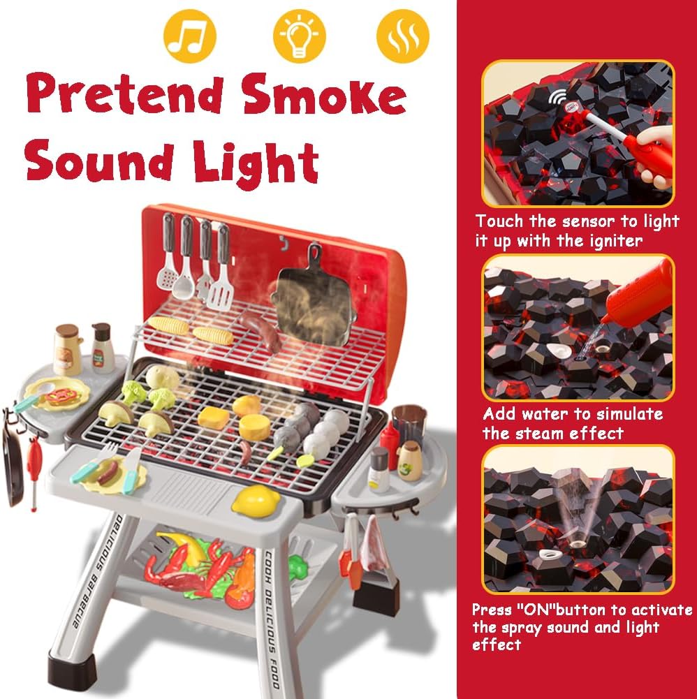 Kids BBQ Grill Playset Play Ki - Camping Cooking Gifts recensione e prezzo