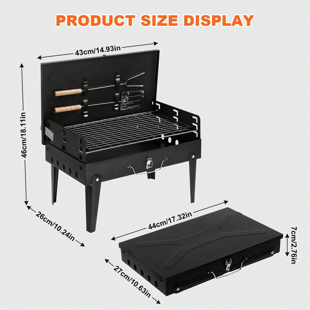 Charcoal BBQ Grill Kit, Foldab - Camping Cooking Bbq recensione e prezzo