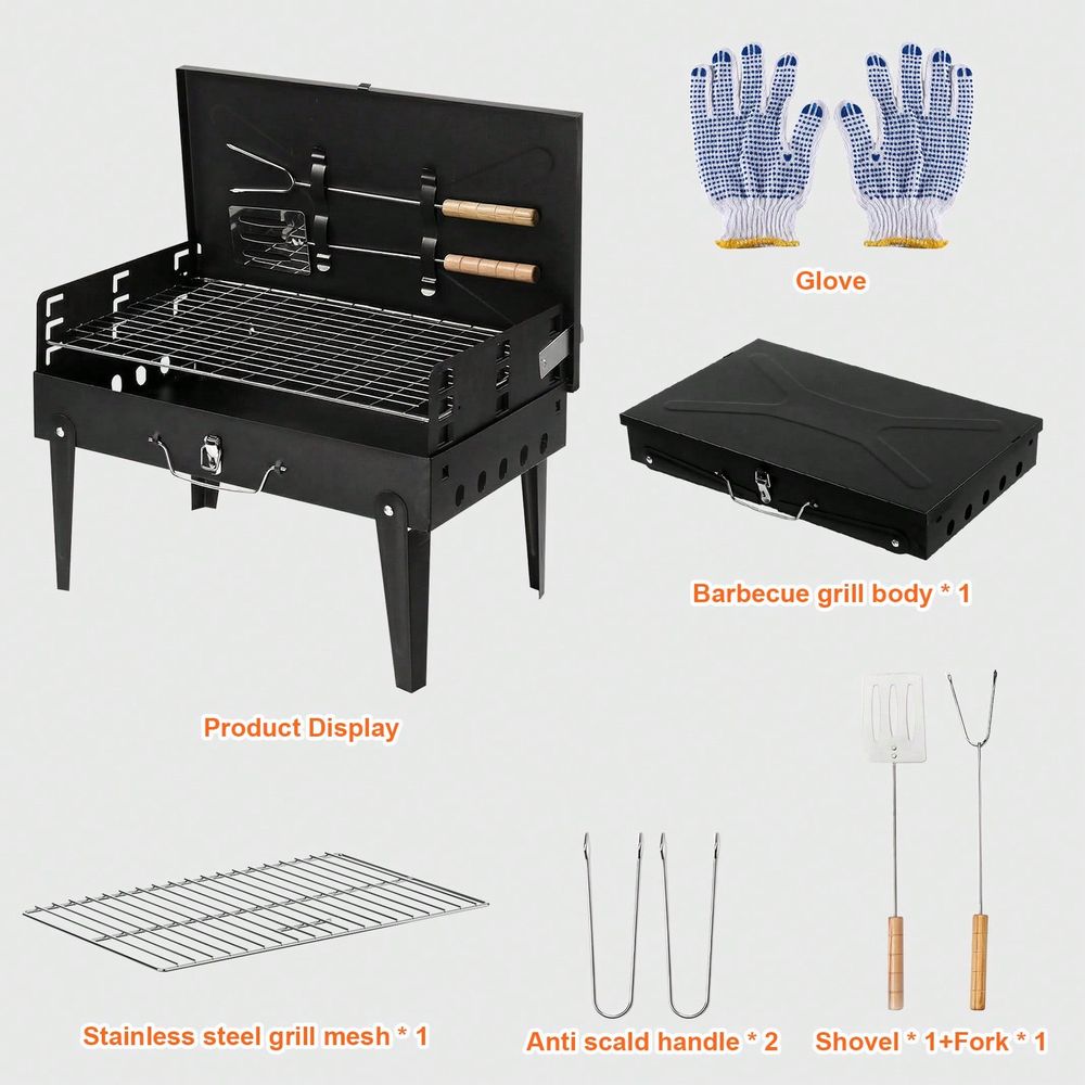 Charcoal BBQ Grill Kit, Foldab - Camping Cooking Bbq recensione e prezzo
