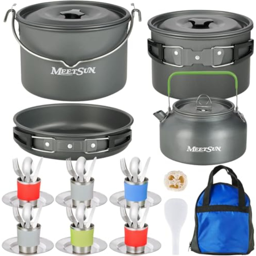 MEETSUN Camping Cookware Set - - Camping Cooking recensione e prezzo
