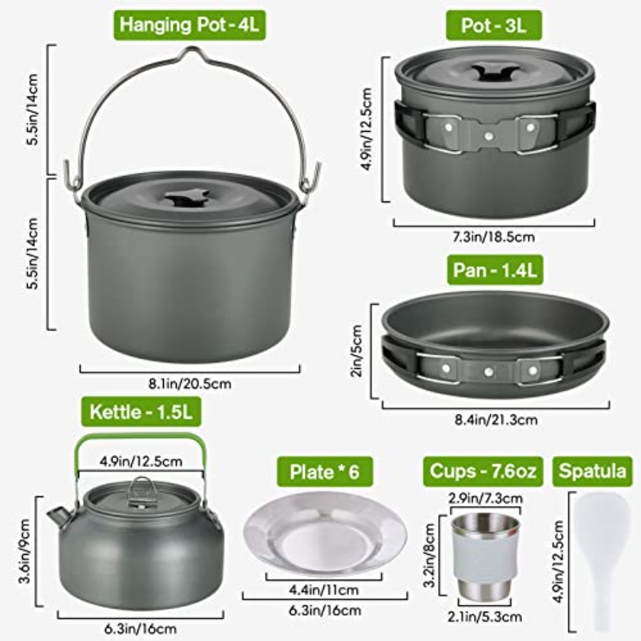 MEETSUN Camping Cookware Set - - Camping Cooking recensione e prezzo
