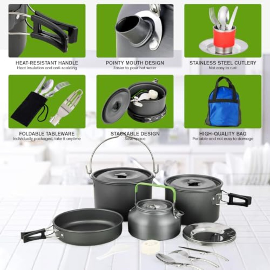 MEETSUN Camping Cookware Set - - Camping Cooking recensione e prezzo
