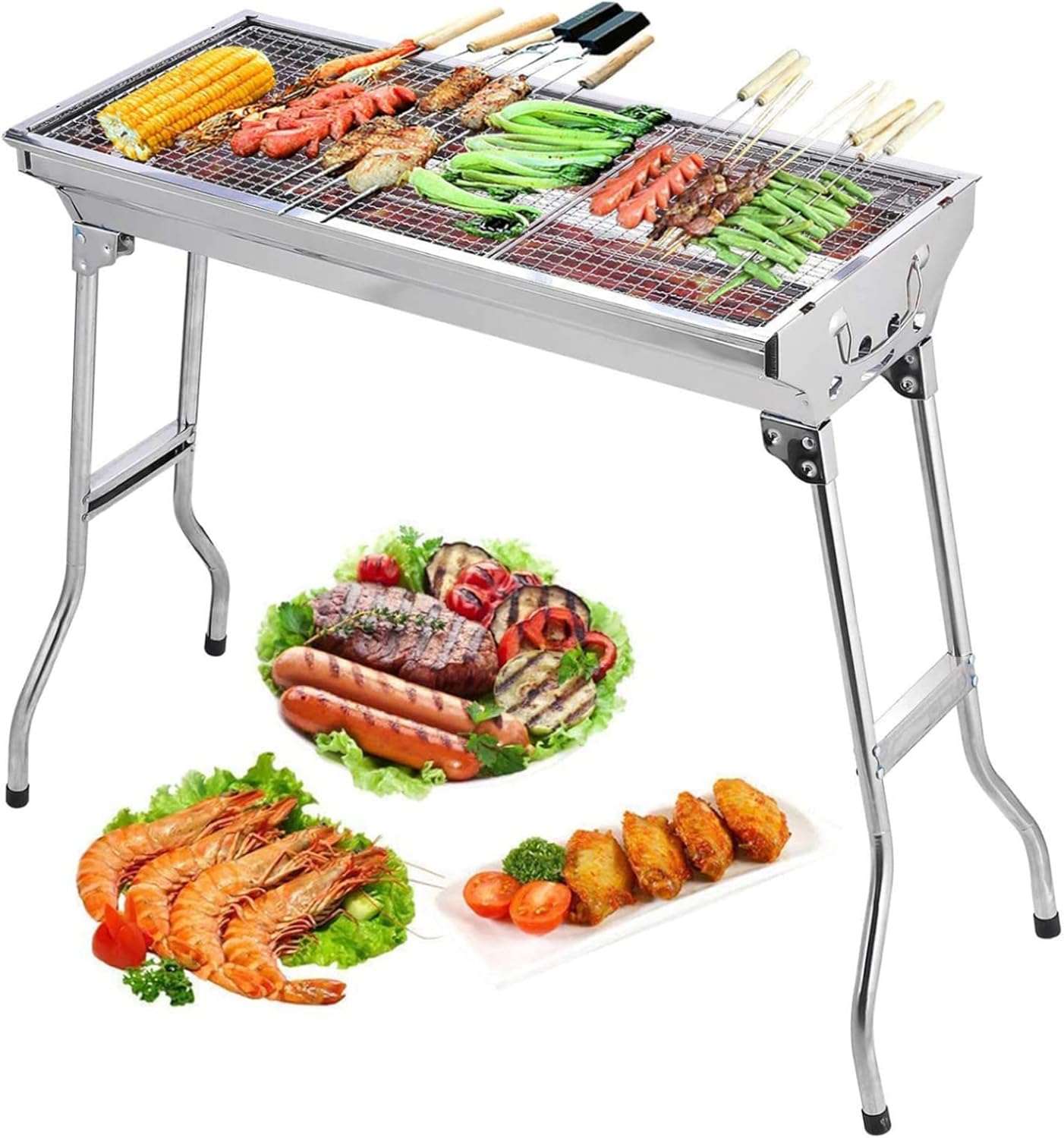 Portable BBQ Charcoal Grill, F - Camp Grill Portable Folding recensione e prezzo