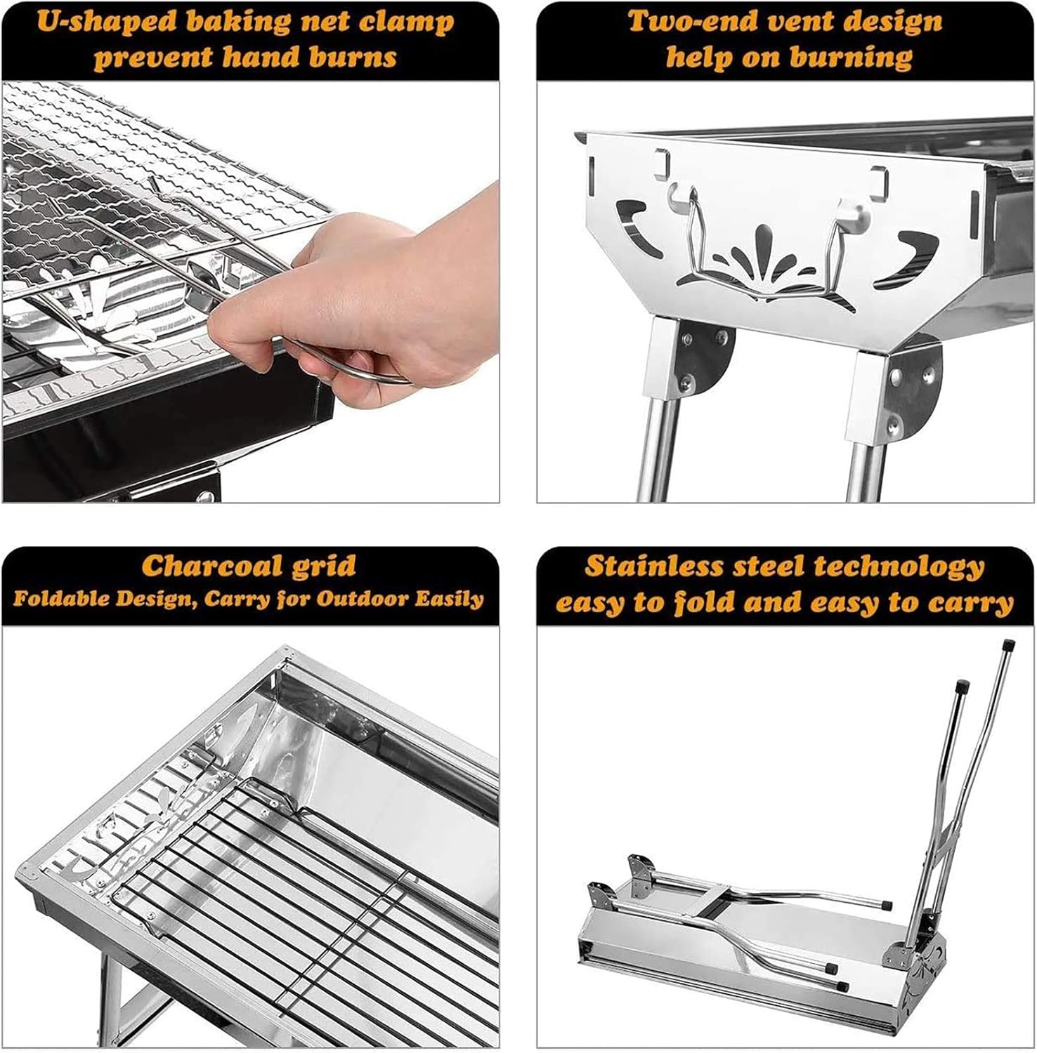 Portable BBQ Charcoal Grill, F - Camp Grill Portable Folding recensione e prezzo