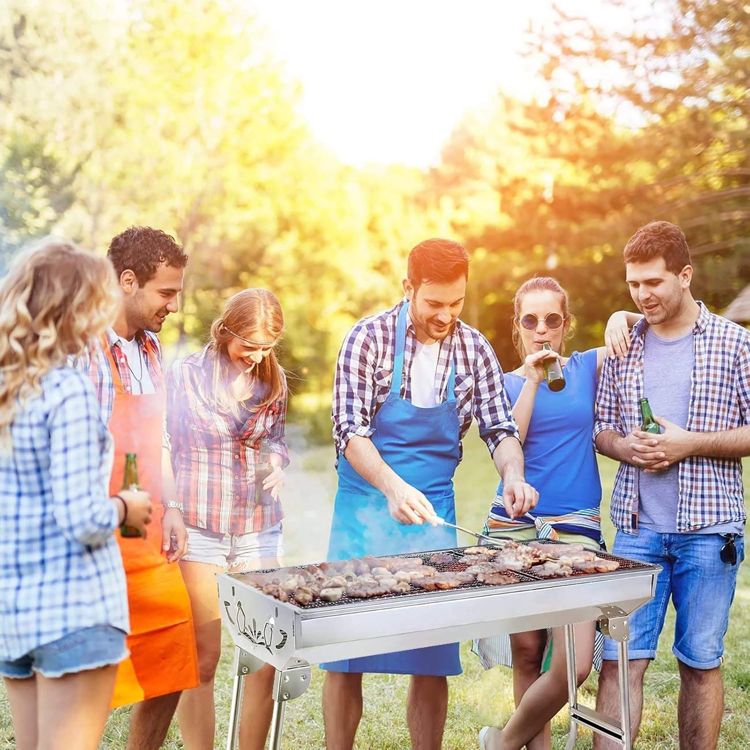 Portable BBQ Charcoal Grill, F - Camp Grill Portable Folding recensione e prezzo