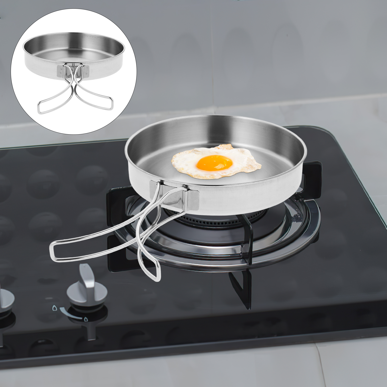 Portable Frying Pan Stainless  - Camping Cooking Candle recensione e prezzo