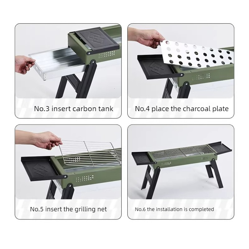 1 Set Outdoor BBQ Grill Foldin - Camp Grill Portable Folding recensione e prezzo