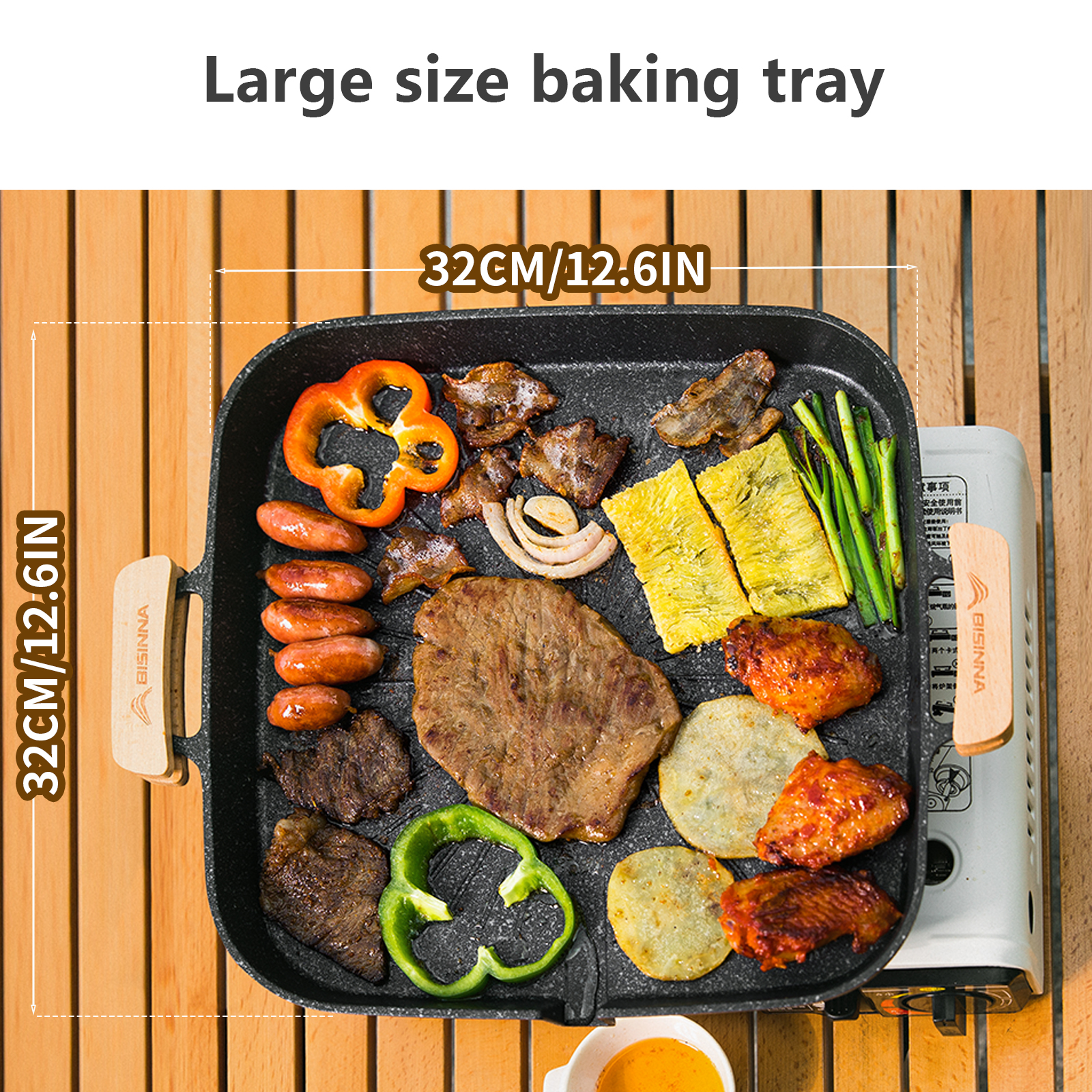 BISINNA Square BBQ Grill Pan N - Camping Cooking Equipment recensione e prezzo