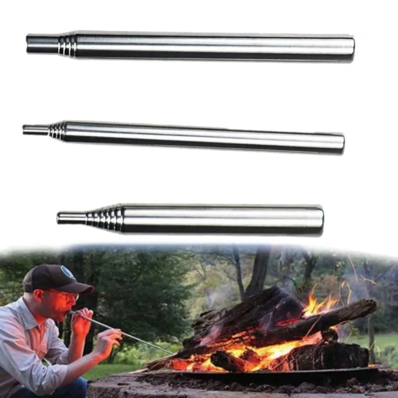 Stainless Steel Blowpipe Pocke - Camping Cooking Candle recensione e prezzo
