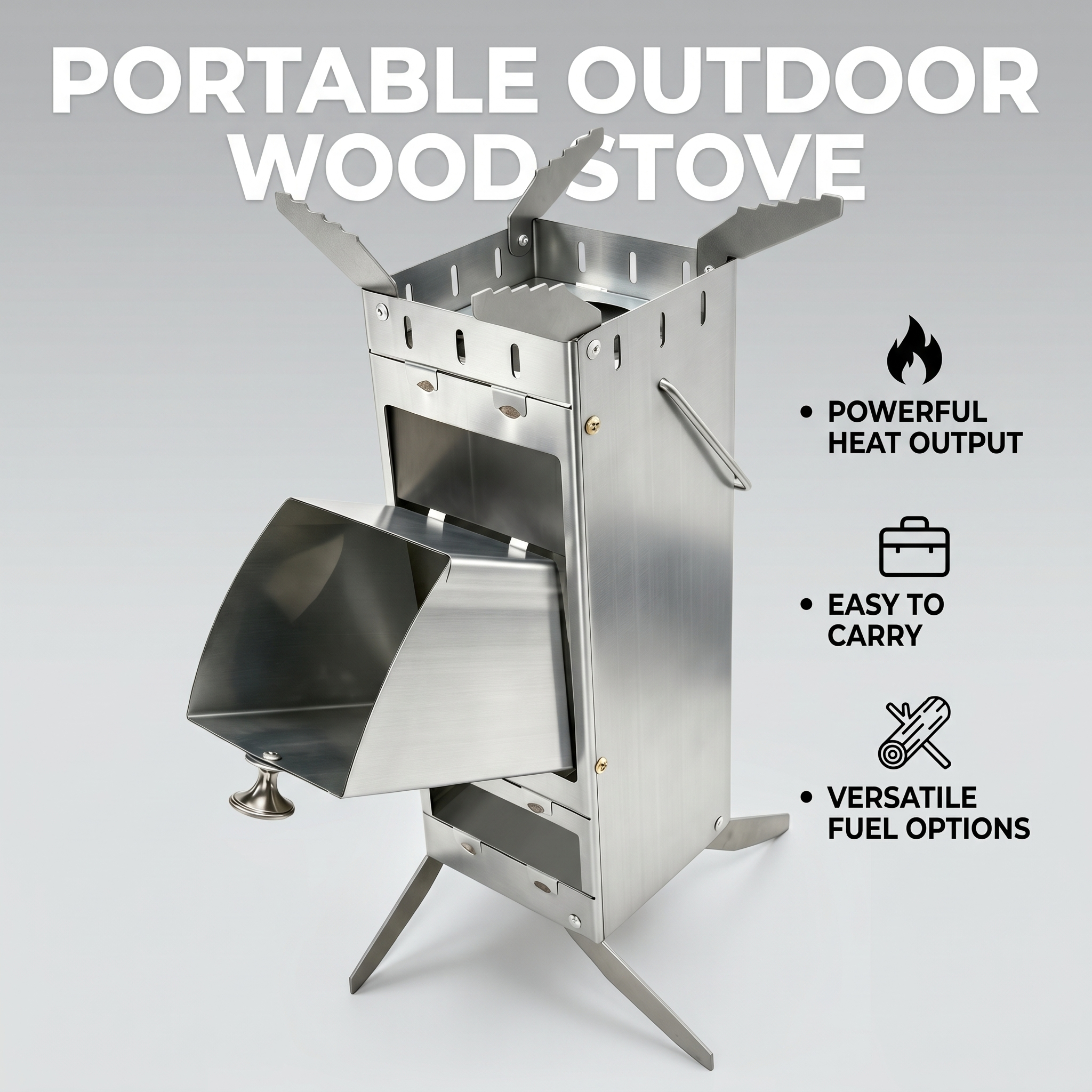 Portable Foldable Rocket Stove - Camping Cooking Equipment recensione e prezzo