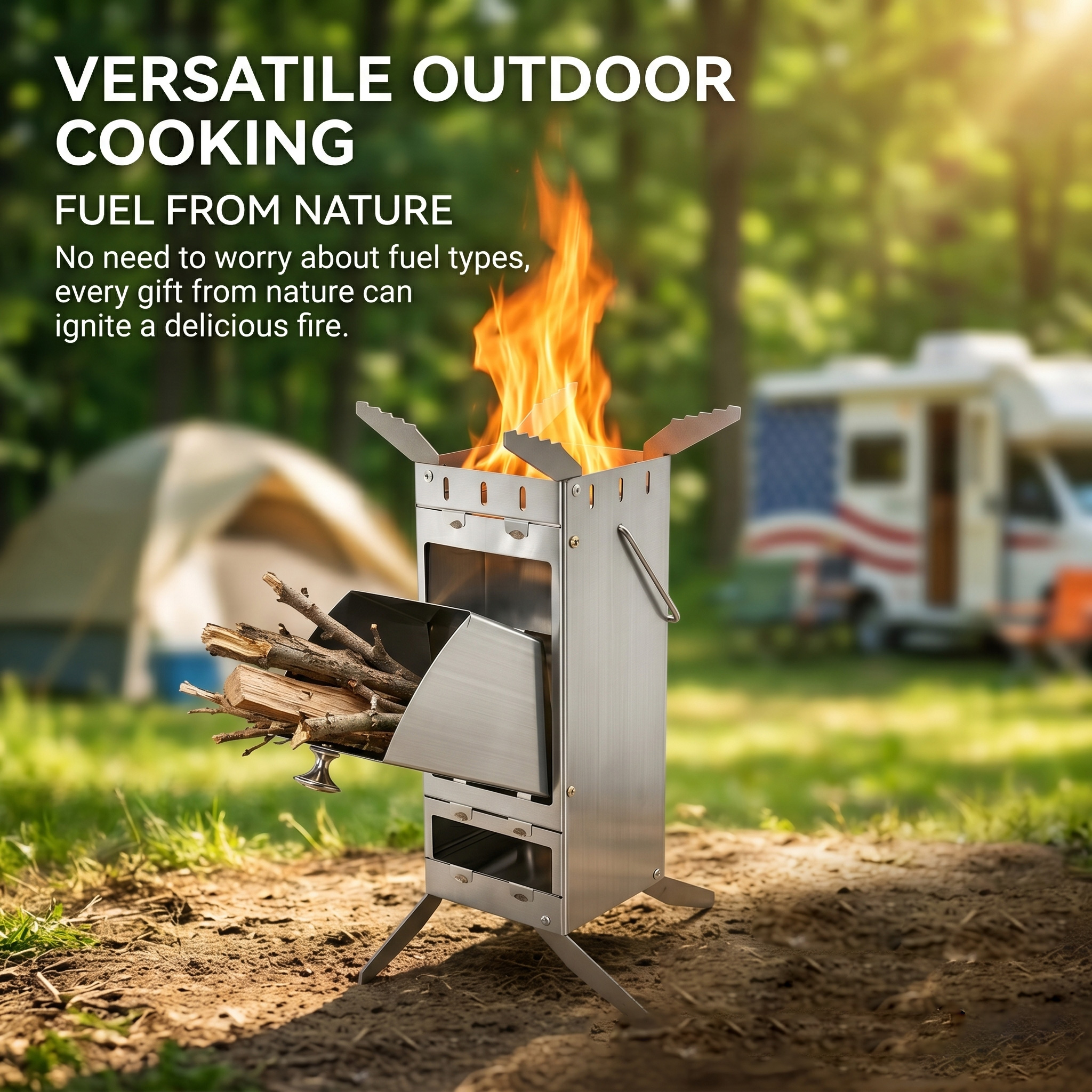 Portable Foldable Rocket Stove - Camping Cooking Equipment recensione e prezzo