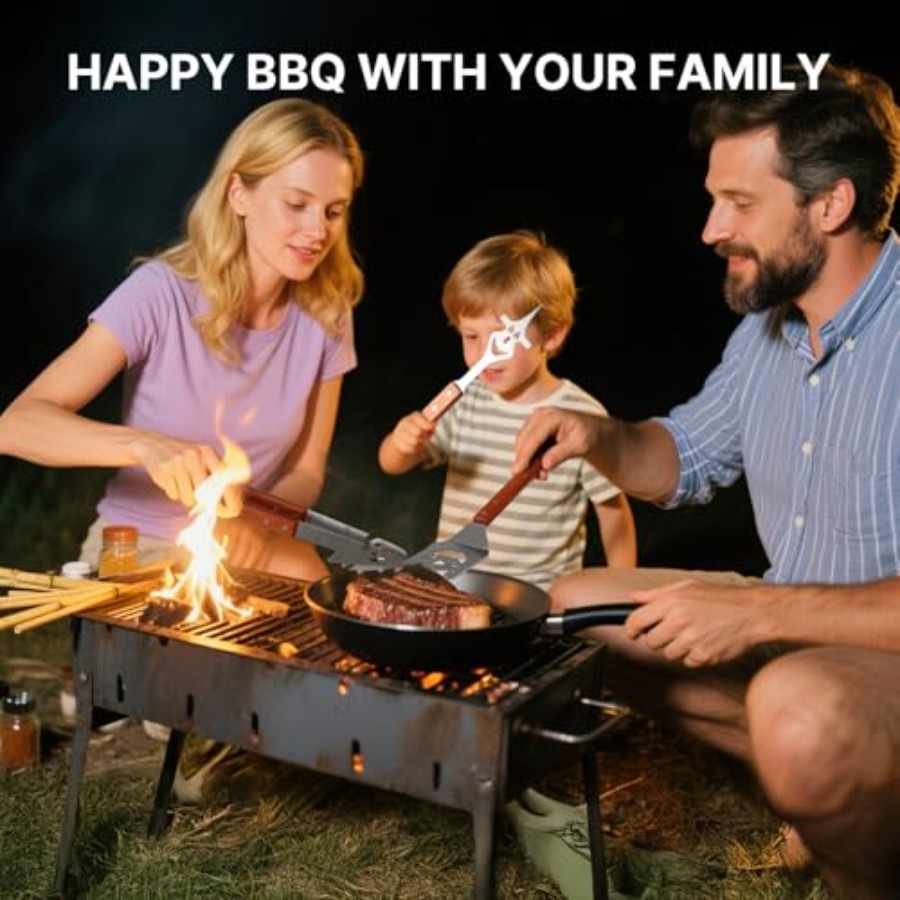 7 in 1 Stainless Steel BBQ Acc - Camping Cooking Bbq recensione e prezzo