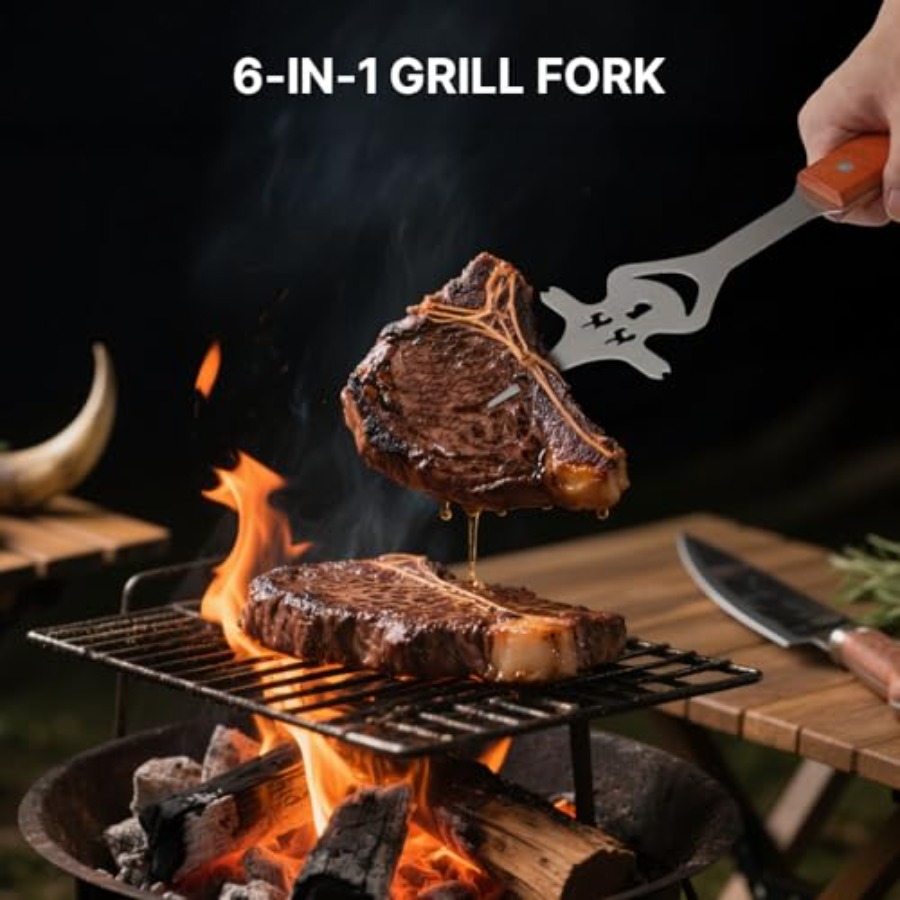 7 in 1 Stainless Steel BBQ Acc - Camping Cooking Bbq recensione e prezzo