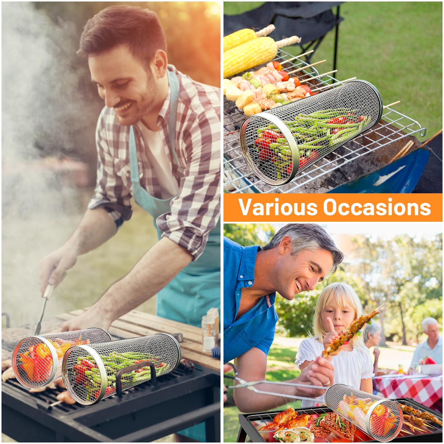 2 Pieces Rolling Grilling Bask - Camping Cooking Candle recensione e prezzo