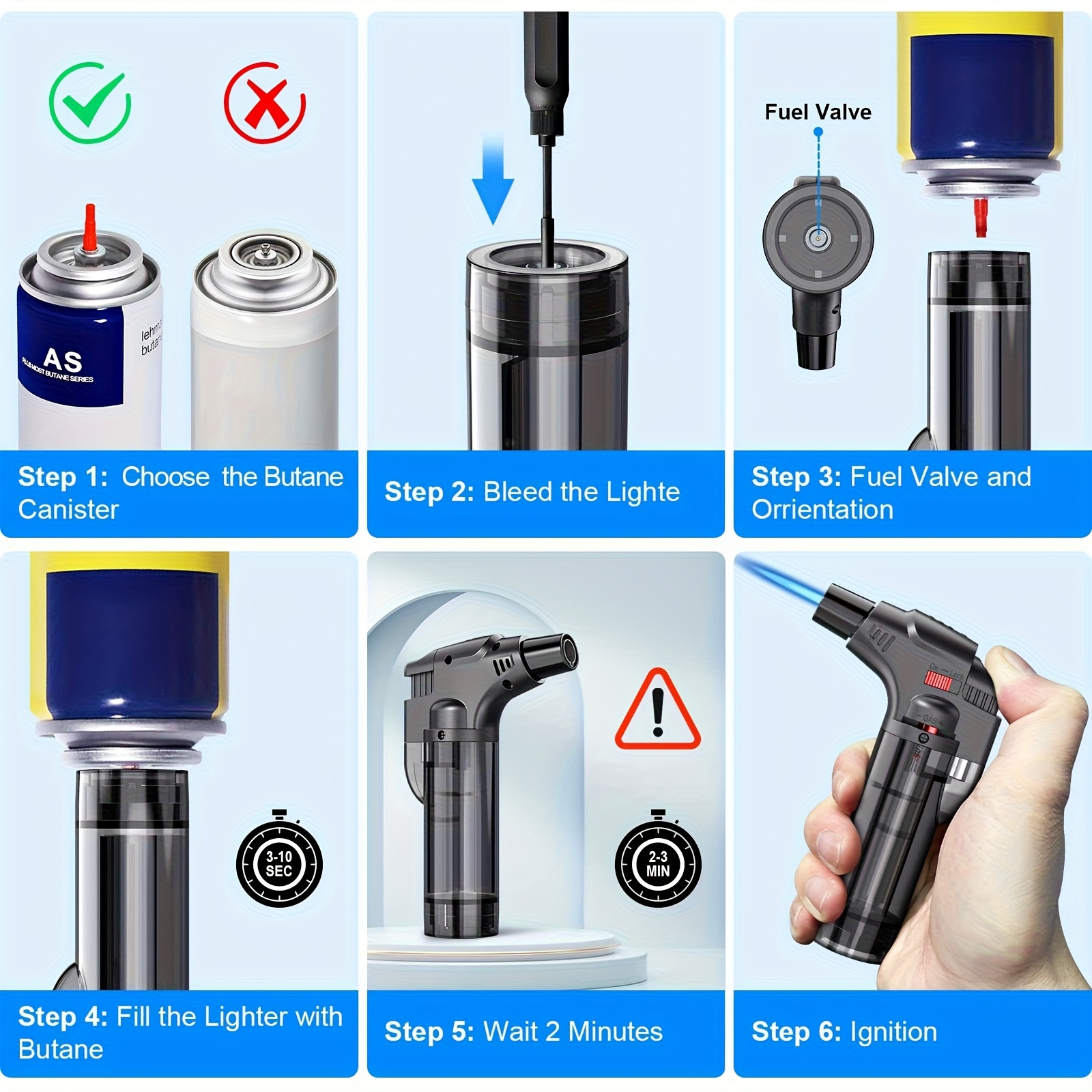 4PCS Butane Torch Lighter Port - Camping Cooking Candle recensione e prezzo