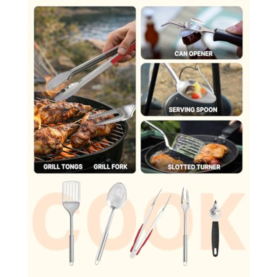 Portable Camping Cooking Utens - Camping Cooking Essentials Kit recensione e prezzo