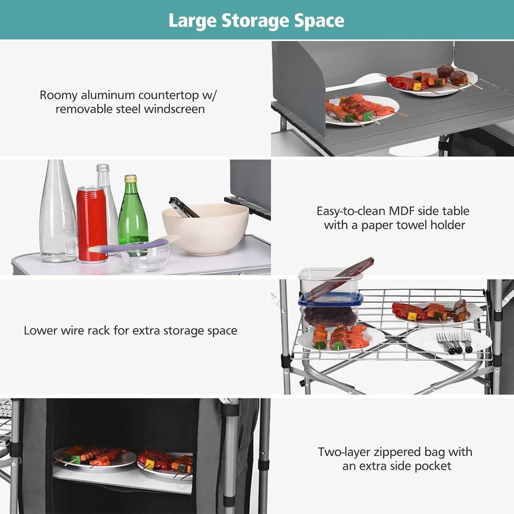 Camping Kitchen Table, Portabl - Camping Cooking recensione e prezzo