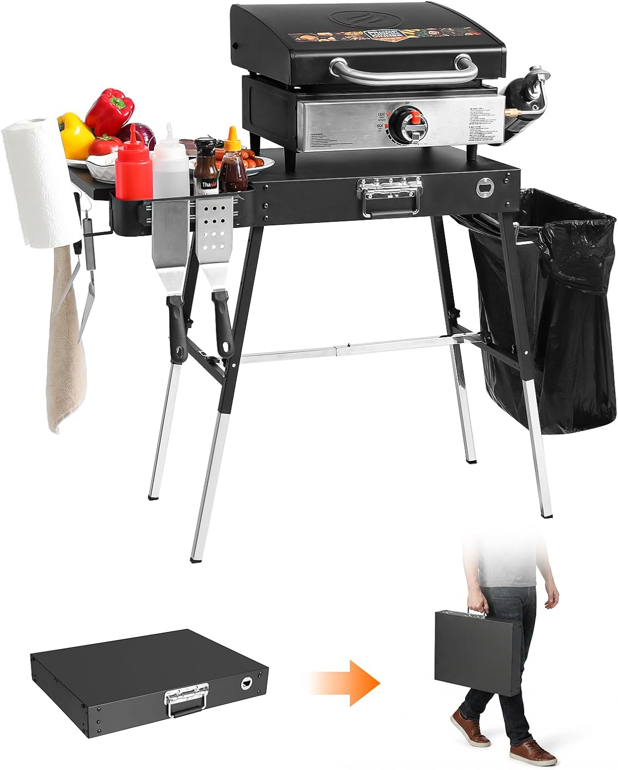 Outdoor Folding Grill Table, A - Camp Grill Portable Folding recensione e prezzo
