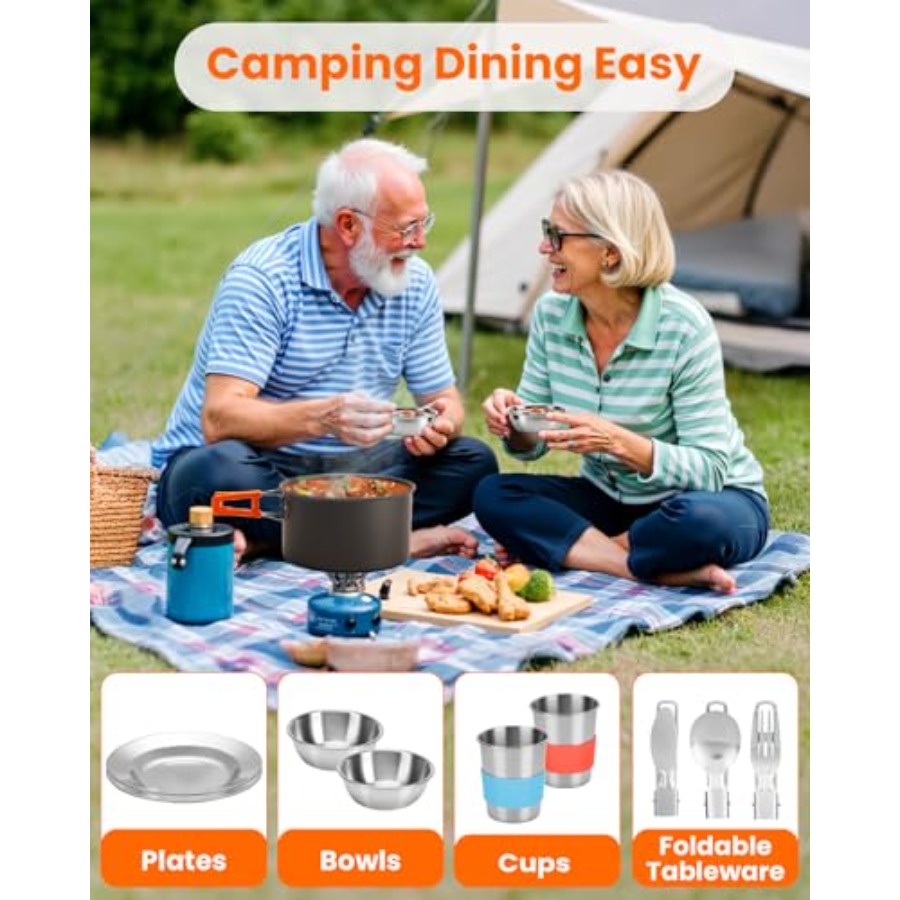 21Pcs Camping Cookware Mess Ki - Camping Cooking Essentials Kit recensione e prezzo